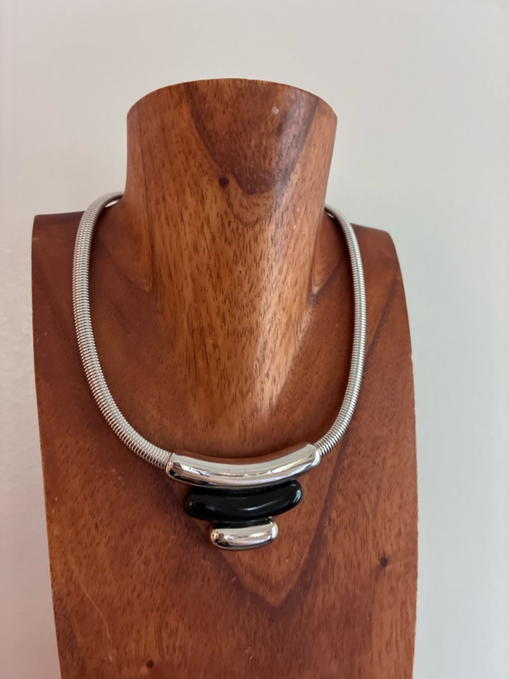 Monet Silver-Tone Necklace with Black Accents